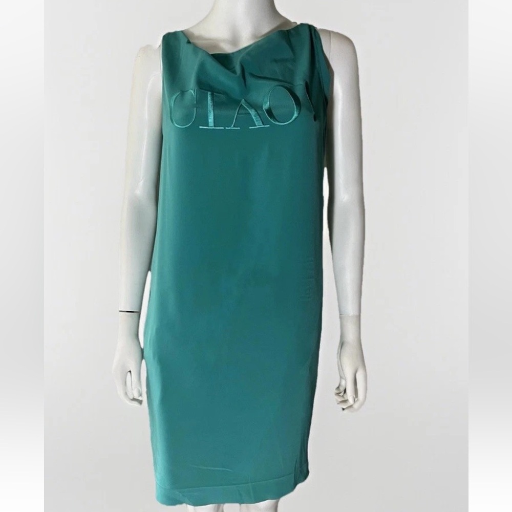 Moschino Cheap & Chic CIAO Teal Green Sleeveless MIDI Dress EUR 40 / US 6